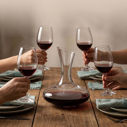 Wine Glass Set with Decanter, Clear Glass, 5-Piece
