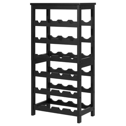 Wine Rack, 24-Bottle 6-Tier Bamboo with Tabletop