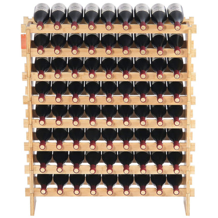 Wine Rack, 72-Bottle Bamboo, 8-Tier Freestanding