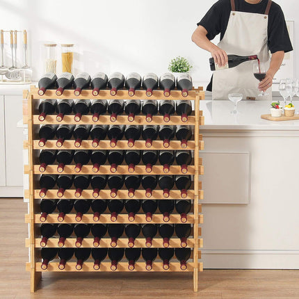 Wine Rack, 72-Bottle Bamboo, 8-Tier Freestanding