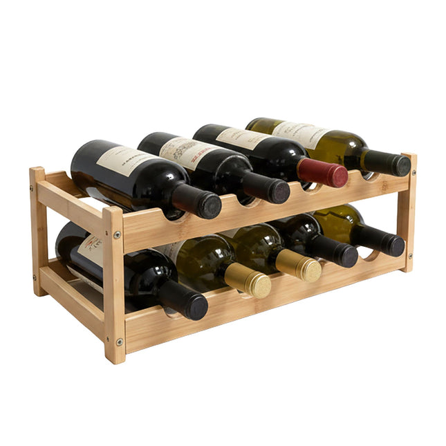 Wine Rack, Bamboo Bottle Holder for Kitchen or Bar