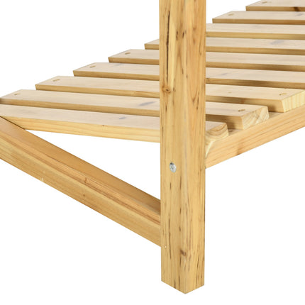 Wine rack with 2 shelves - Stand in natural wood outdoors