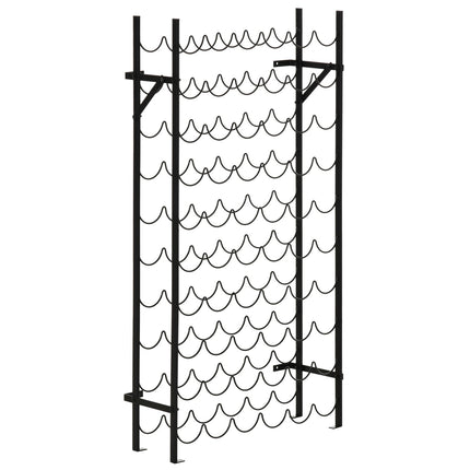 Wall mountable wine rack in black metal for 60 bottles