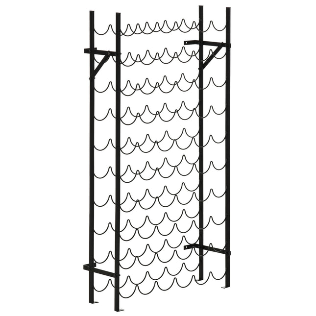 Wall mountable wine rack in black metal for 60 bottles