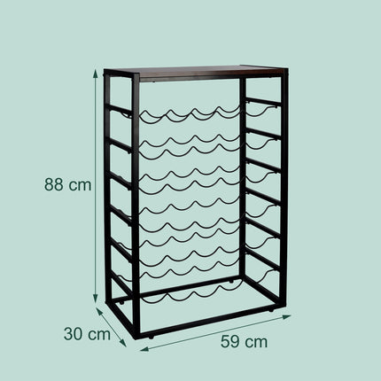 Wine Rack, Industrial Style, Holds 30 Bottles