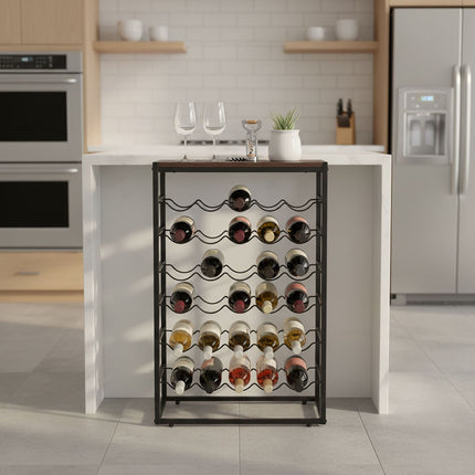 Wine Rack, Industrial Style, Holds 30 Bottles