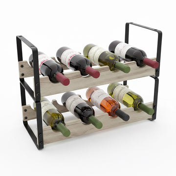 Wine Rack, Industrial Style, Holds 8 Bottles