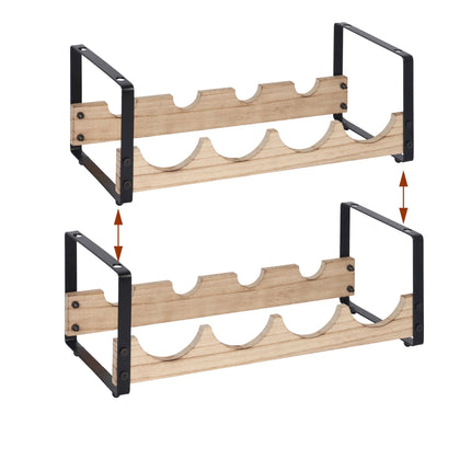 Wine Rack, Industrial Style, Holds 8 Bottles