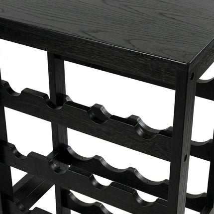 Wine Rack, Walnut Wood, Holds 28 Bottles, Horizontal Storage