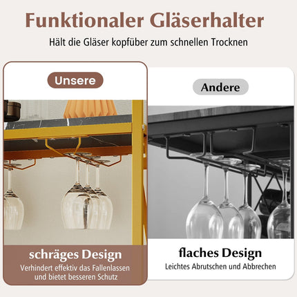Wine Rack for 21 Bottles with Glass Holder and Tabletop