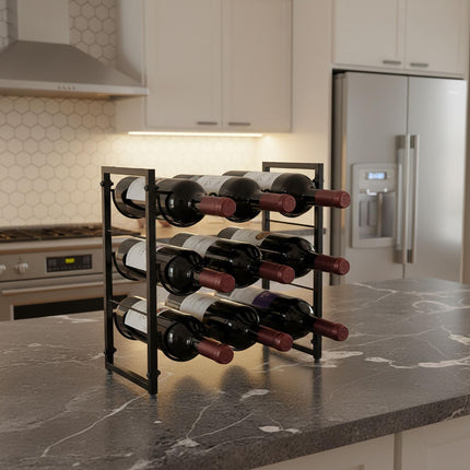 Wine Rack for 9 Bottles – Metal, Slim Design