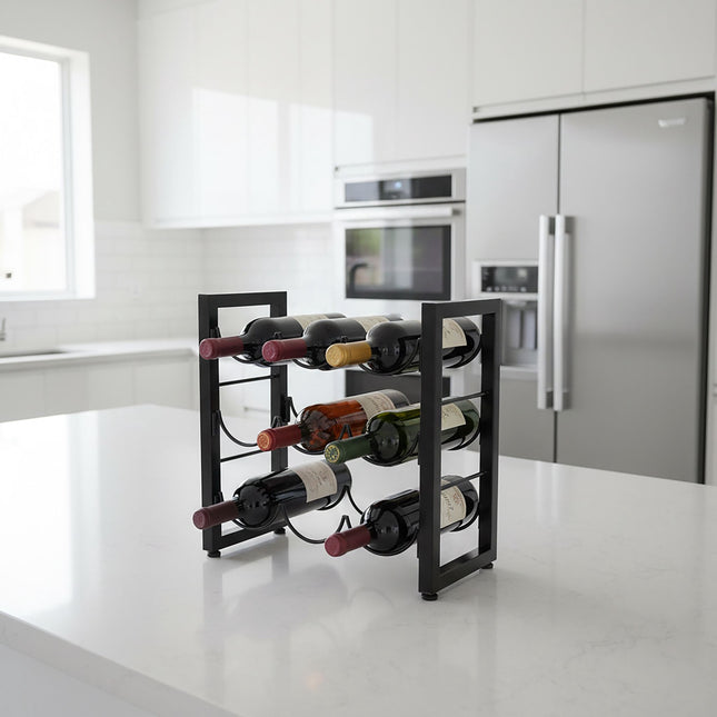 Wine Rack for 9 Bottles – Metal, Slim Design