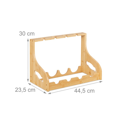 Wine Rack with Glass Holder for 4 Bottles