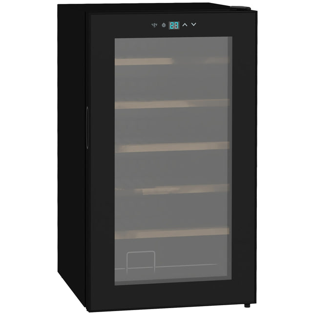 Wine fridge, capacity for 24 bottles, interior lighting, black