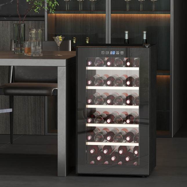 Wine fridge 41 bottles, LED light, touch screen