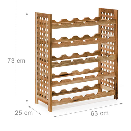 Wine rack in walnut for 25 bottles