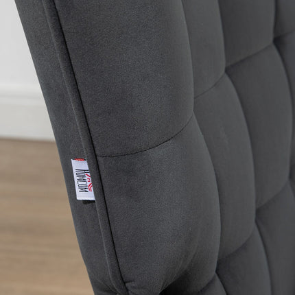 Dark gray wing chair and stool in velvet appearance, 120 kg capacity