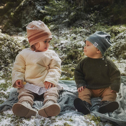 Winter Beanie - Northern Star Terracotta 0-6m