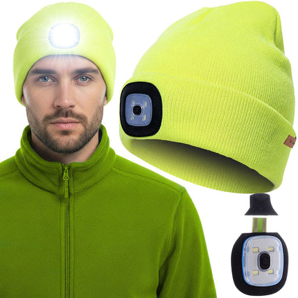 Winter hat with flashlight - yellow Trizand 22664