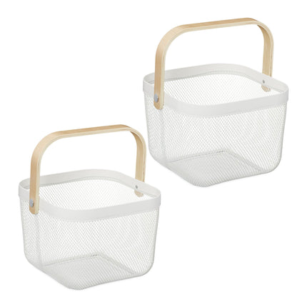 Wire baskets with handles, 2-pack