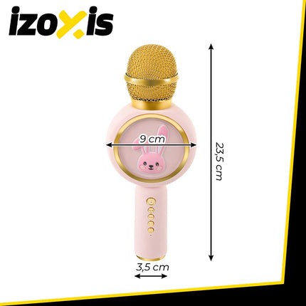 Wireless Bluetooth Karaoke Microphone for Kids, Pink