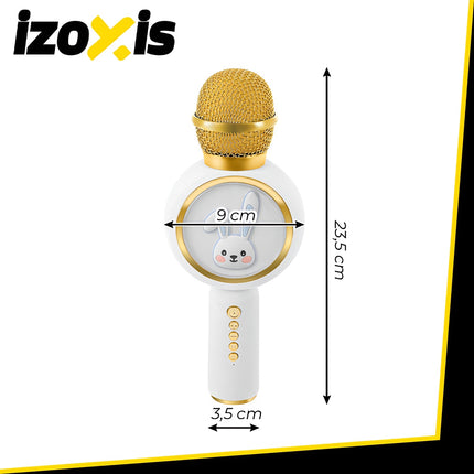 Wireless Bluetooth Karaoke Microphone for Kids, White