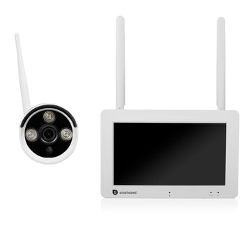 Wireless Security Camera Set, 2K Resolution, 7"" Screen, App-Controlled
