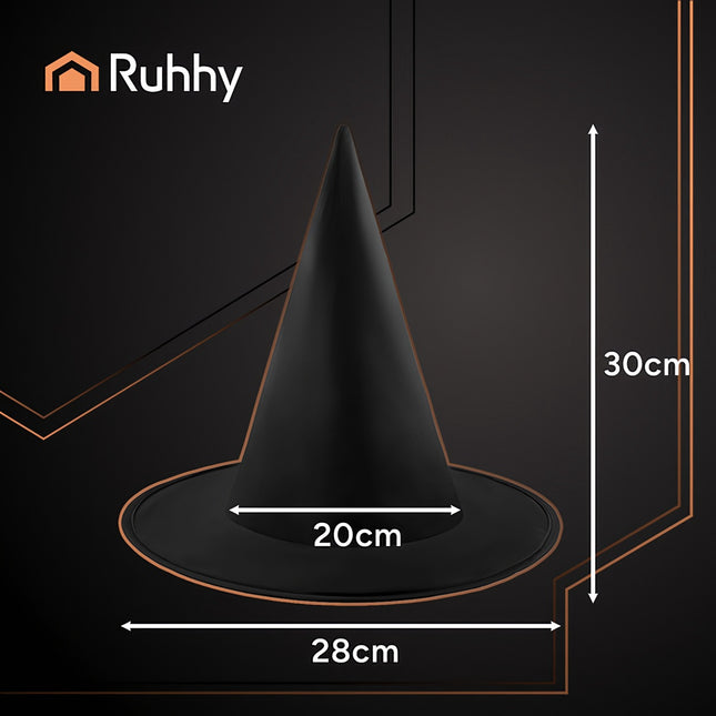 Witch Hat, Black Polyester, Universal Size, Halloween