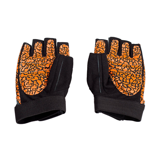 Fitnesshandschoenen voor dames, maat S, oranje/grijs