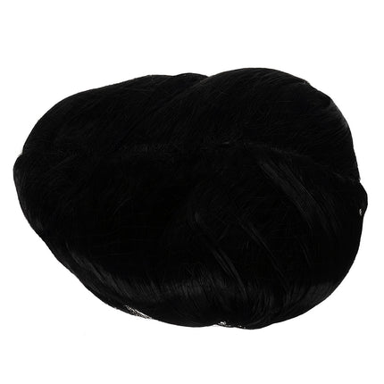 Women's Long Wig with Braids, Black Synthetic Hair