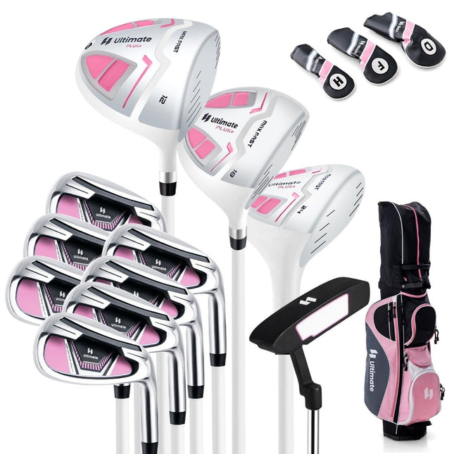 Women's golf club set 11-piece golf club sets right-handed with rain cover pink