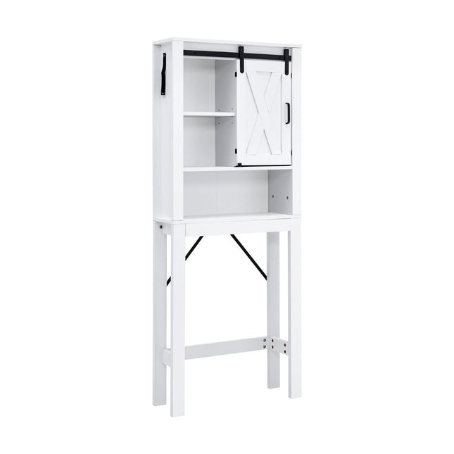 Wood Bathroom Cabinet with Sliding Door & Adjustable Shelves