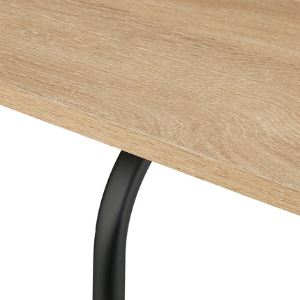 Wood Effect Nesting Tables, Set of 2, Black Metal Legs