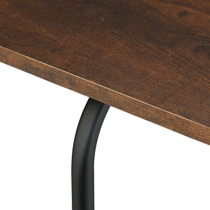 Wood Effect Nesting Tables, Set of 2, Black Metal Legs