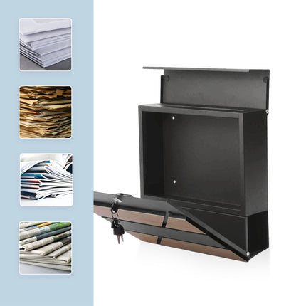 Wood-Effect Outdoor Letterbox with Newspaper Holder