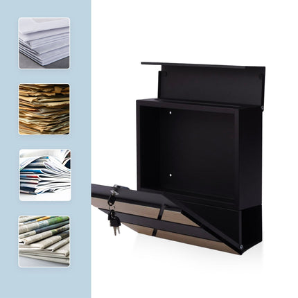Wood-Effect Outdoor Letterbox with Newspaper Holder