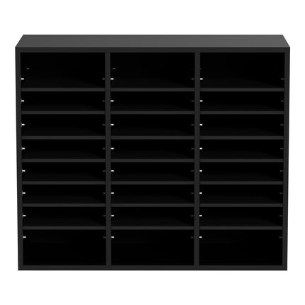 Wood Literature Organizer, 24 Compartments, Adjustable Shelves