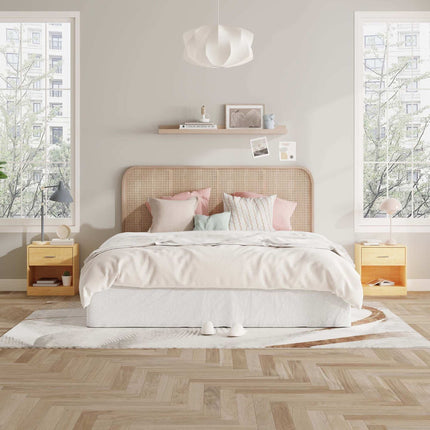 Wood-Look Bedside Table with Drawer, 2-Pack MDF