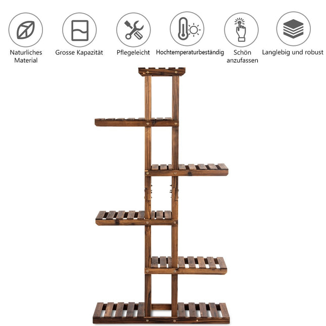 Wood Plant Stand with 6 Tiers for Indoor/Outdoor Use