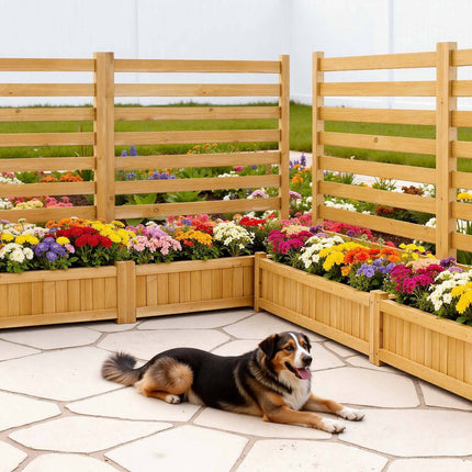 Wood Privacy Fence Panels 914 x 1143 mm, 2 Pack, Planters
