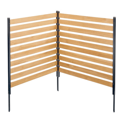 Wood Privacy Fence Screen, 2-Panel 38 x 42 in, Stakes