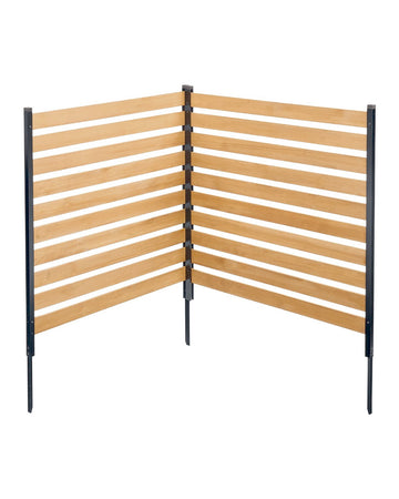 Wood Privacy Fence Screen, 2-Panel 38 x 42 in, Stakes