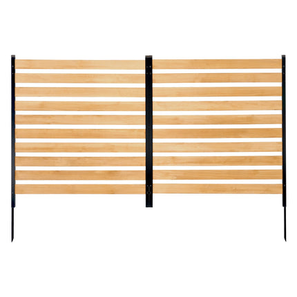 Wood Privacy Fence Screen, 2-Panel 38 x 42 in, Stakes