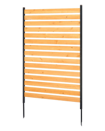 Wood Privacy Fence Screen, 39 x 61 in, 1 Panel, Stakes