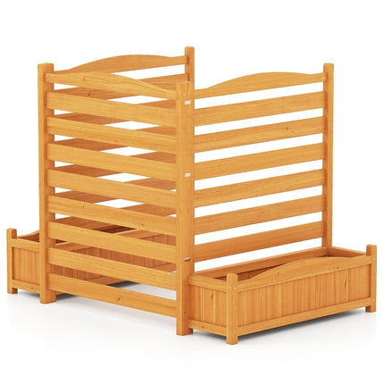 Wood Privacy Screen with Planter Box & Trellis, 91x114 cm