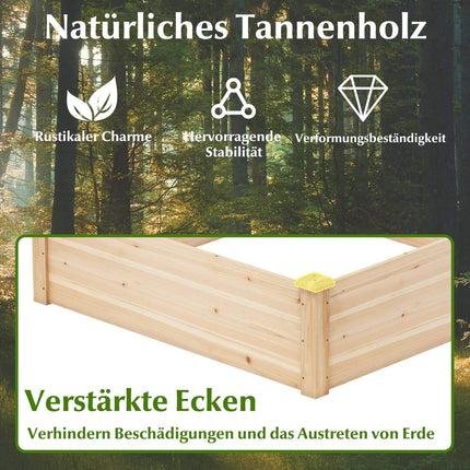 Wood Raised Garden Bed, Open Bottom, 102x102x30 cm