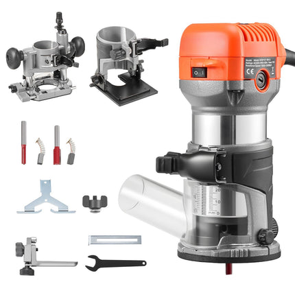 Wood Router 1 HP 710W, Variable Speed, Soft Start, 3 Bases