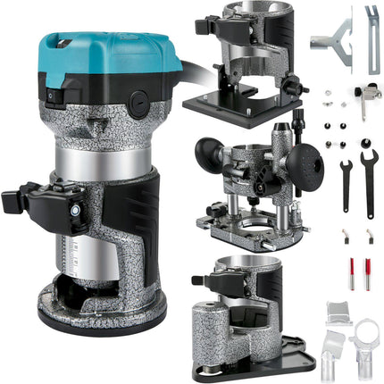 Wood Router 710W, Variable Speed, 4 Bases, 3 Collets