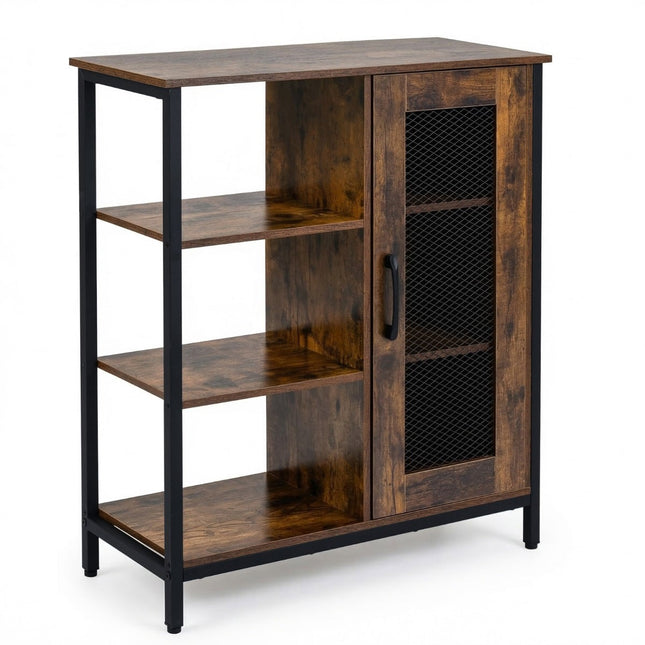 Wood Sideboard with Adjustable Shelves – Brown, 70x30x81 cm