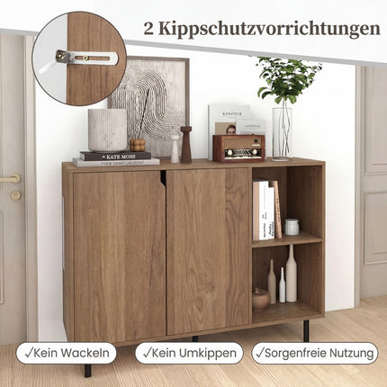 Wood Sideboard with Adjustable Shelves and 2 Doors